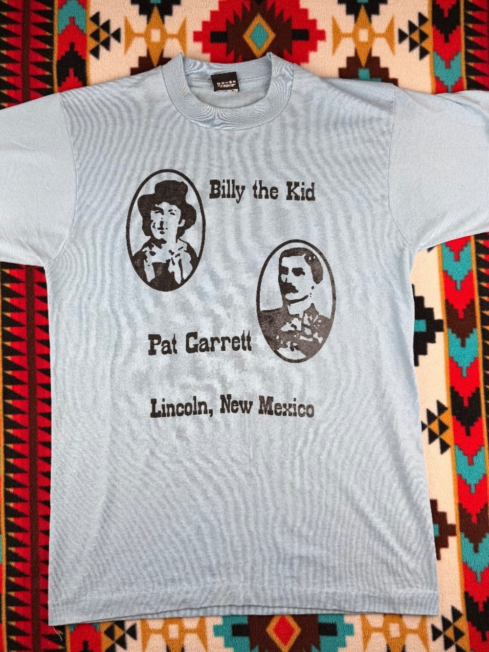 Vintage Billy the Kid Pat Garrett T Shirt Lincoln New Mexico Western Tee USA Mad